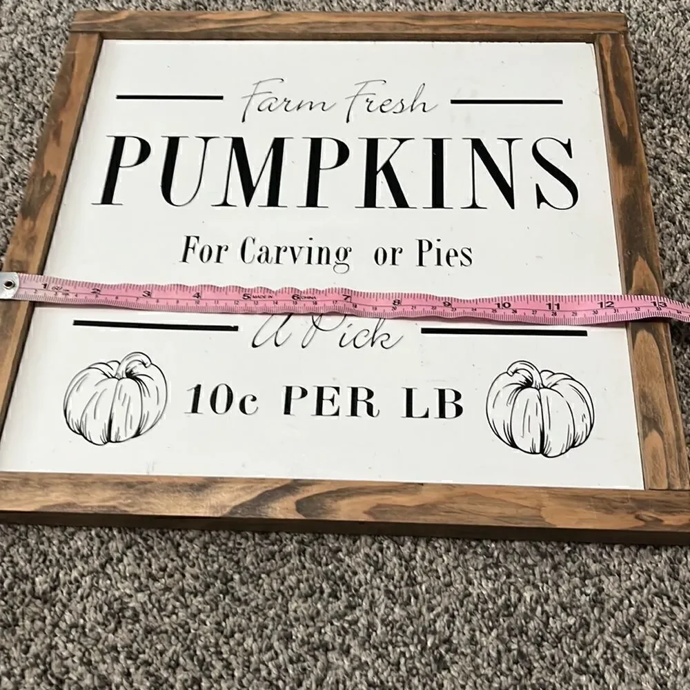 Farmhouse Pumpkin Sign - farm fresh u pick